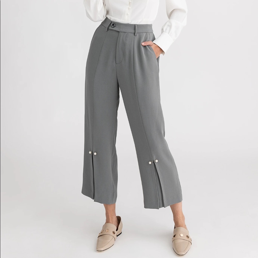 Petite Studio NYC Belda Pearl Pants - Steel